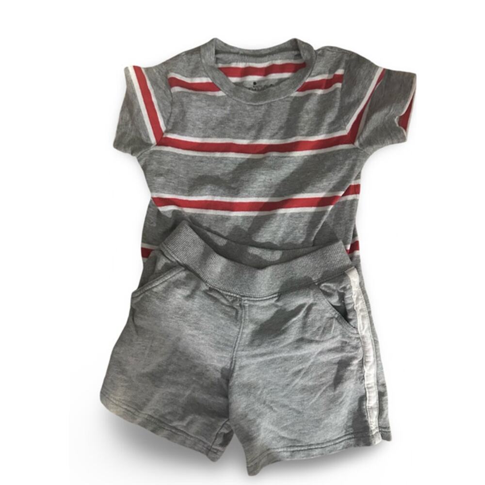 Circo  Boys Outfit 3T Striped Shirt & Gray Shorts Set Red White